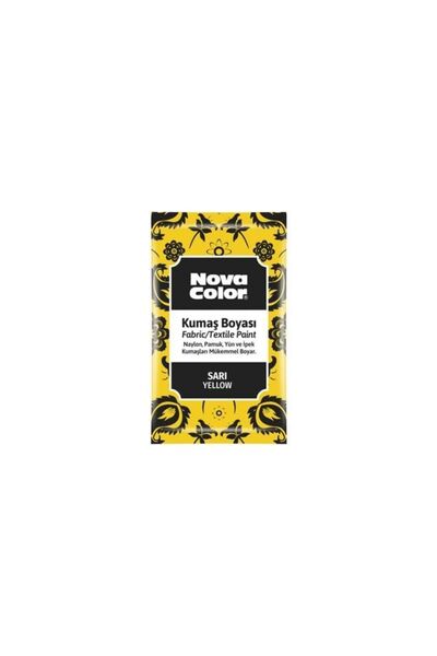 Nova Color Fabric Textile Paint Toz Teksil Kumaş Boyası Sarı Renk Kıyafet Elb...