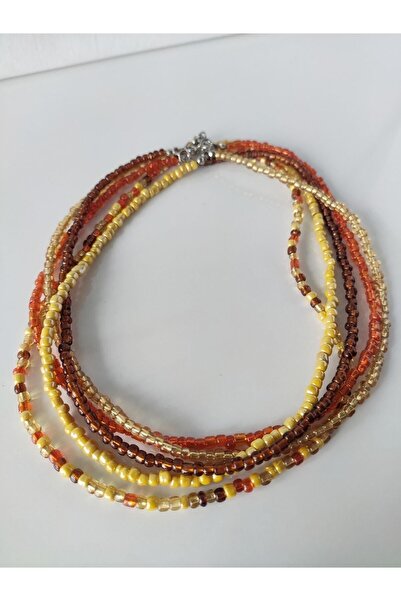 HANIMKIZ Sand Beaded Necklace Set of 5 Necklace