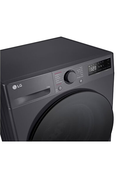 LG A Enerji Sınıfı 11KG 1400 Devir Çamaşır Makinesi Siyah AI Özelliği ile Kumaşınızı Algılar