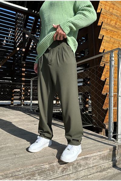 corfixman baggy fabric pants comfortable fit