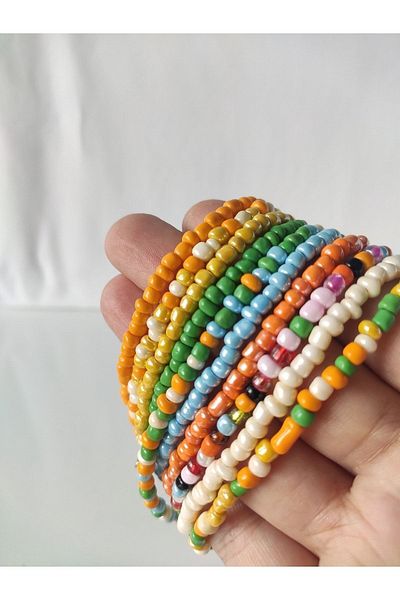 HANIMKIZ Sand Bead Bracelet 10-Piece BRACELET SET WITH CLIP