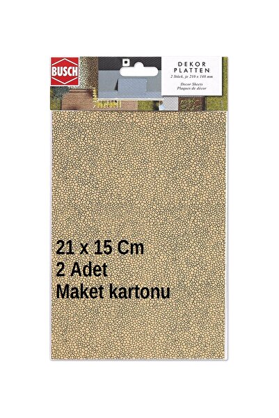 Busch 1:87 Ho/TT/Ölçek MAKET KARTONU Doğal Taş Görünümlü Zemin 21 X 15 Cm /2 ADET.