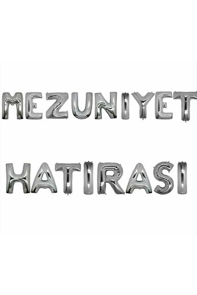Deniz Party Store Graduation Souvenir Silver Foil Balloon Set 36 - 40 cm