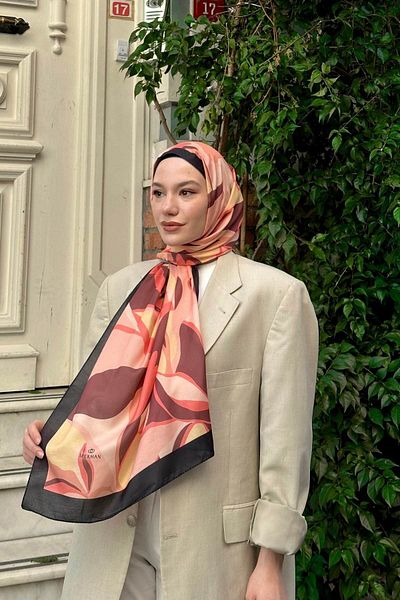 İpekhan Lilyum Pattern Thin Cotton Shawl