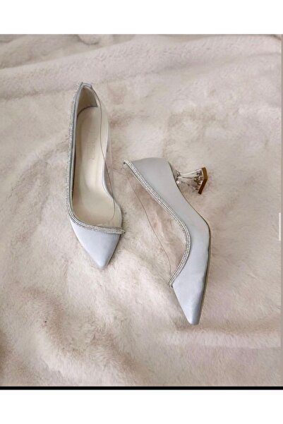 Women's Transparent Evening Shoes with Stone Band