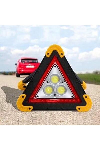 Axe Tools Flaşörlü Led Işıklı Üçgen Reflektör Projektör Lambalı Trafik Acil D...