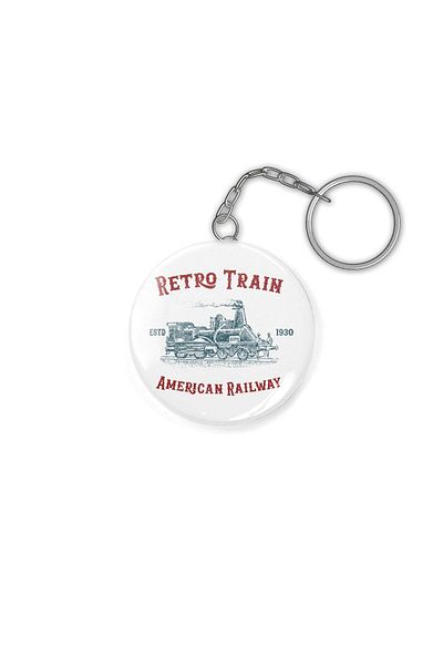 Fizello Retro Train American Railway Vintage Style Mug Art Keychain