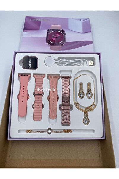 BGGTech G21 Mini Plus Hediye Kutulu 4 Kordonlu Bileklik Küpe Kolye Hediyeli Kadın Akıllı Saat