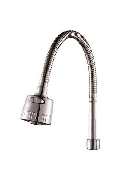 Universal Flexible Chrome Kubar - Faucet Head, Spiral Hose, Telescopic
