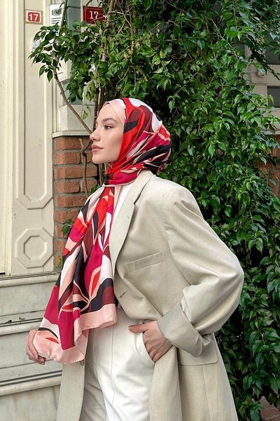 İpekhan Lilyum Pattern Thin Cotton Shawl