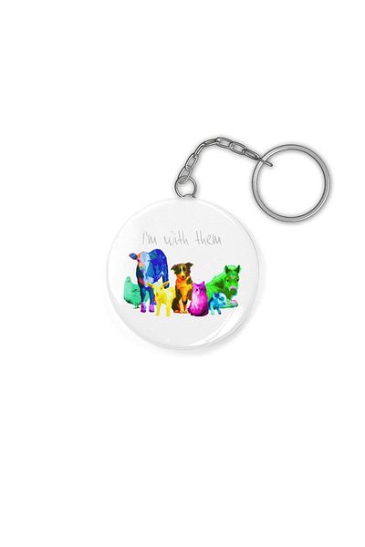 Fizello I'm With Them - Animal Rights - Vegan Keychain