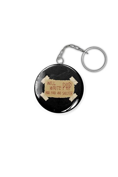 Fizello Will Write Php For Food And Shelter Keychain