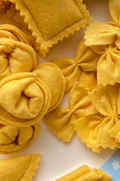 İnşirah Concept Felt Pasta Set Kitchen Educational Toy Dollhouse Game Cooking Set Pasta Types