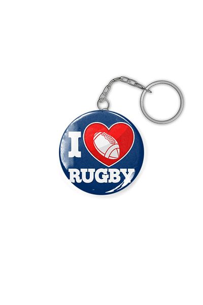Fizello I Love RugbyRugby Forever Keychain