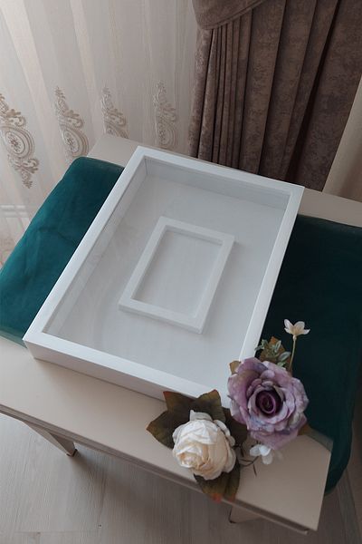 Verda Çerçeve Memorie de depozitare pentru trandafiri de 30x40 cm cu secțiune foto - Cutie de trandafiri de 6 cm și cadru de memorie