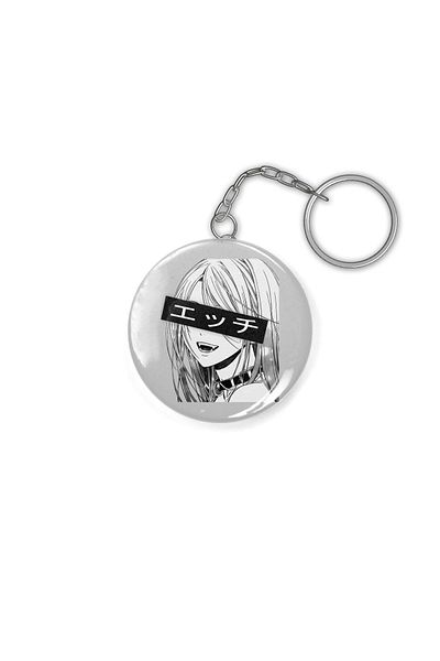 Fizello ???(lewd) Anime Girl B&amp;w Keychain