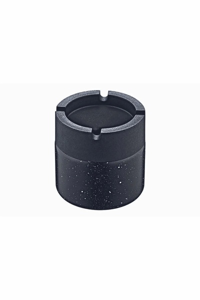 Ecolux Odorless Glass Ashtray with Glass Bowl Fireproof Glass Cigarette Ashtray - 1 Pc Glass Black Round