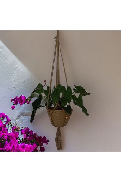 Pınar Gündoğdu Collection Hasır çiçeklik saksılık sepet çiçek askılığı sarkaç