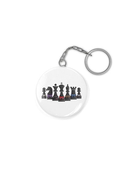 Fizello Brazillian Jiu-jitsu Human Chess With Bjj Belts Keychain