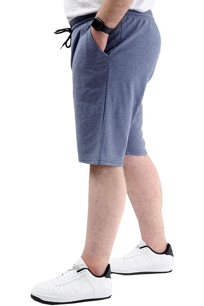 ModeXL Ανδρικό σορτς με τσέπες WAFFLE 23498 - Indigo σε Plus Size