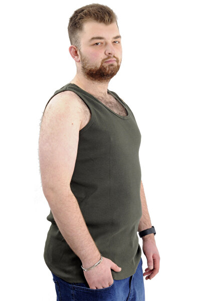 ModeXL Men's Sleeveless Tank Top 6341 - Khaki, Plus Size, Mode XL