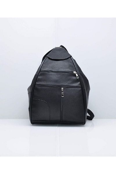 atter Rucsac negru de damă din piele naturală