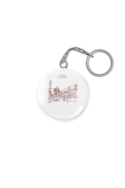 Fizello Prague, Czech Republic Hand Drawing City Keychain