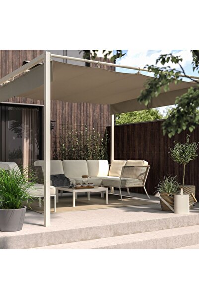 IKEA çardak, gri-bej, 300x300 cm Dayanıklı gölgelik kumaş