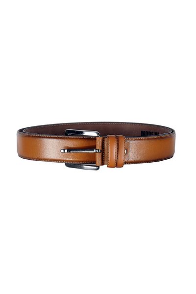ModeXL Επίπεδη διπλή δερμάτινη ζώνη πλάτους 4 cm Xl - Tan 4078