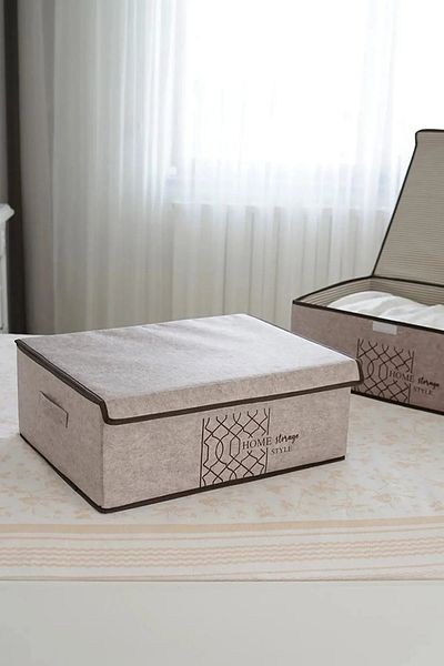 Emir-AYDIN 5 Pieces Felt Covered Base Storage Box - Multi-Purpose Organizer Storage 50*40*19