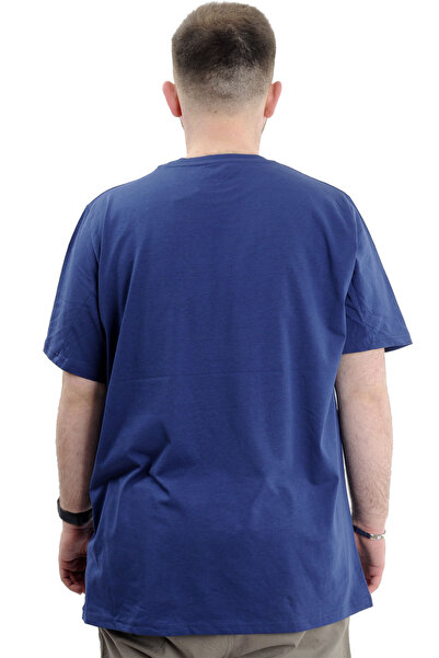 ModeXL Ανδρικό μπλουζάκι Indigo - Λαιμόκοψη, Μεγάλο Μέγεθος, Εκτύπωση - THINKERS U24043