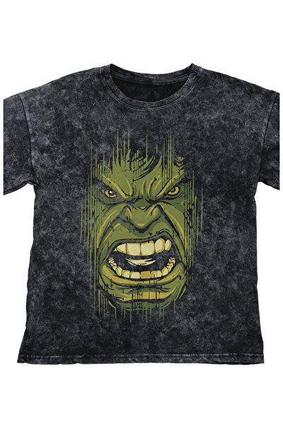 Fuddy Moda Μπλουζάκι Unisex Hulk Printed Oversize - Πλένεται ρετρό μπλουζάκι ...