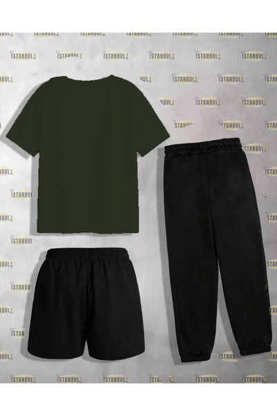 aynewmoda Комплект тениска и анцуг с принт на сладък таралеж
