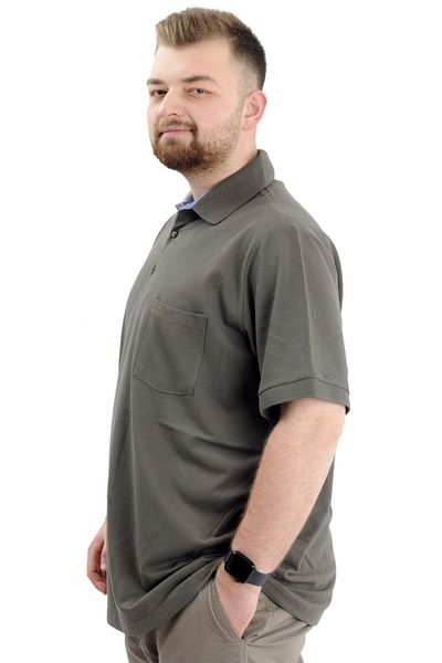ModeXL Ανδρική τσέπη Polo Neck Classic Pique - King Size 20552 Khaki