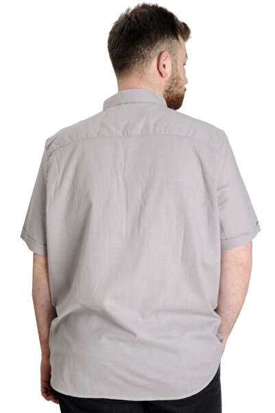 ModeXL Men's Short Sleeve High Collar - Mode XL Plus Size, Light Grey 20387