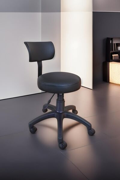 Depolife Ofis Laboratuvar Öğrenci Büro Taburesi Tekerlekli Sandalye Sırt Dayamalı Kasiyer Çalışma Koltuğu