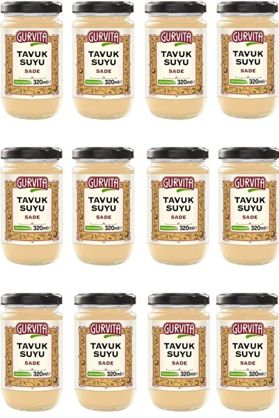Gurvita Jöle Kıvamında Tavuk Suyu Sade 320 ml 12'li