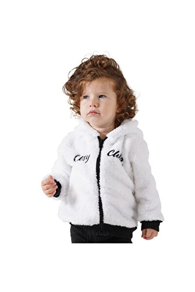 Cosy Club Shop White Zippered Wellsoft Soft Puff Cardigan - Baby Girl, Hooded...