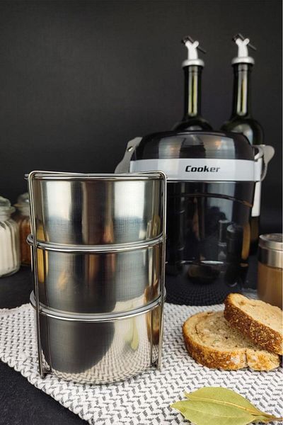 Digithome 3-Piece Food Thermos with Stainless Steel Chamber 1.2 Lt Black - Ckr3146 C320.025