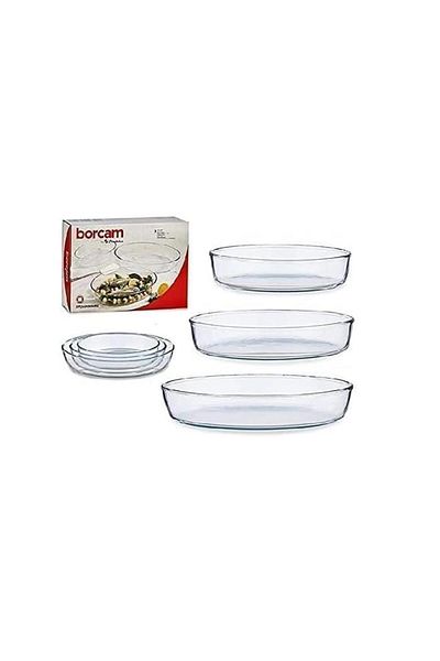 Paşabahçe Oval Pyrex Tray Set of 3 - 3 Sizes