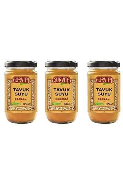 Gurvita Jöle Kıvamında Tavuk Suyu Sebzeli 320 Ml 3'lü