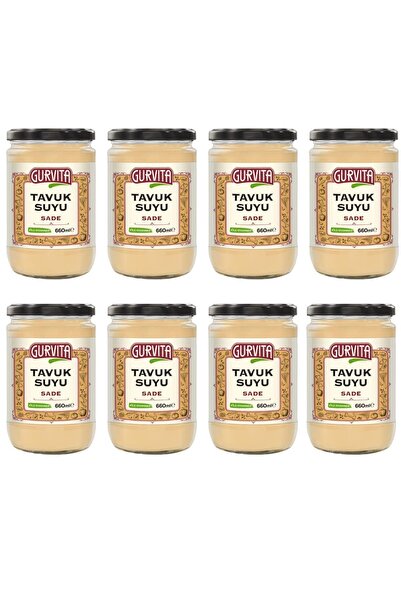 Gurvita Jöle Kıvamında Tavuk Suyu Sade 660 ml 8'li
