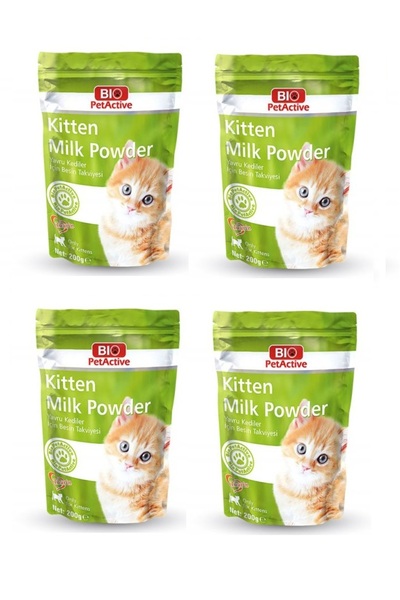 Bio PetActive Kitten Milk Powder Yavru Kedi Süt Tozu 200 Gr. X 4 Adet