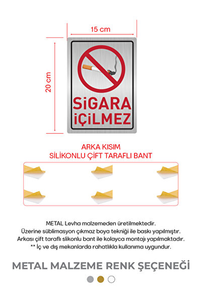 NON-SMOKING METAL WARNING SIGN 15-20 CM