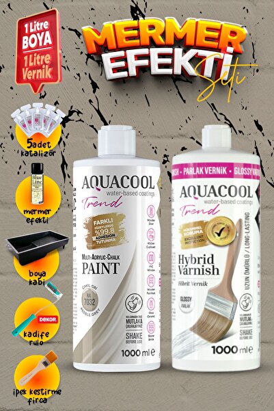 Aquacool Trend Akrilik Boya Seti  Fayans  Tezgah Boyama Seti - Mermer Efekti ...