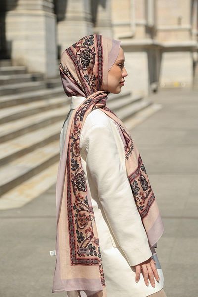 Hint İpek Cotton Silk Patterned Shawl Model - Pmkv06-09