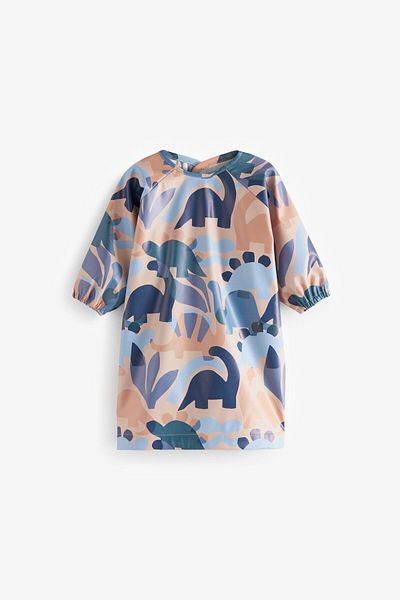 Next Baby Long Blue Dinosaur Patterned Baby Bib