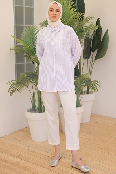 benguen Lilac Striped Shirt - 12025 Model