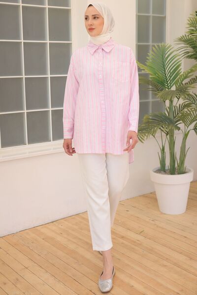 benguen Pink Striped Shirt - Model 12022