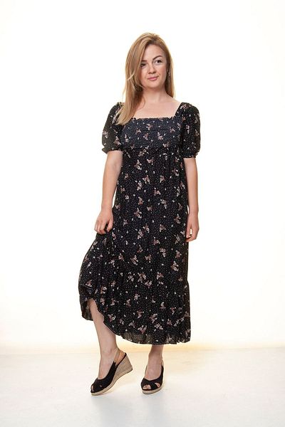sharin Rochie lungă de vară, cu guler pătrat, cu mânecă cu balon, 12a-5081
